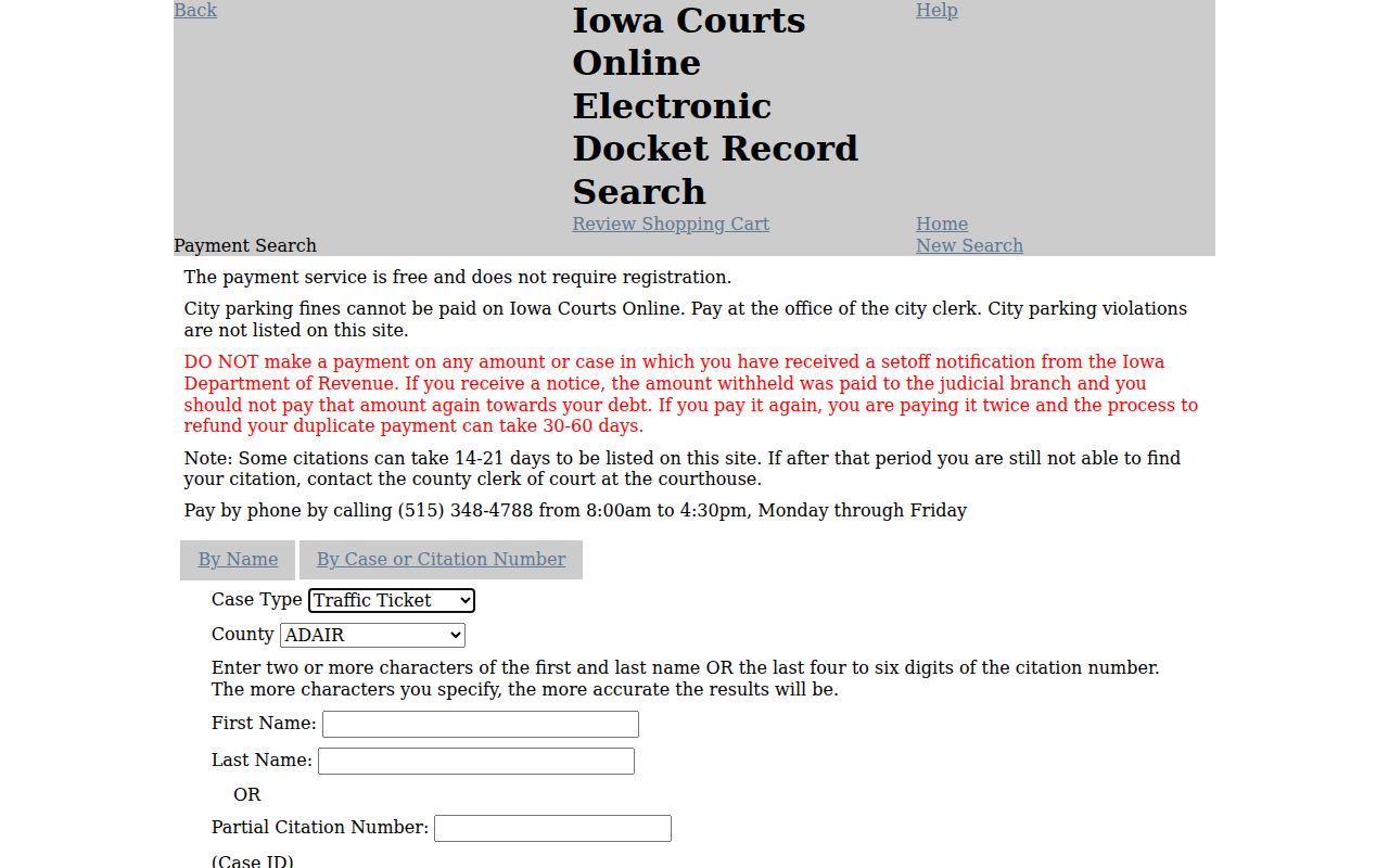 Jefferson County warrant search payment portal tabs