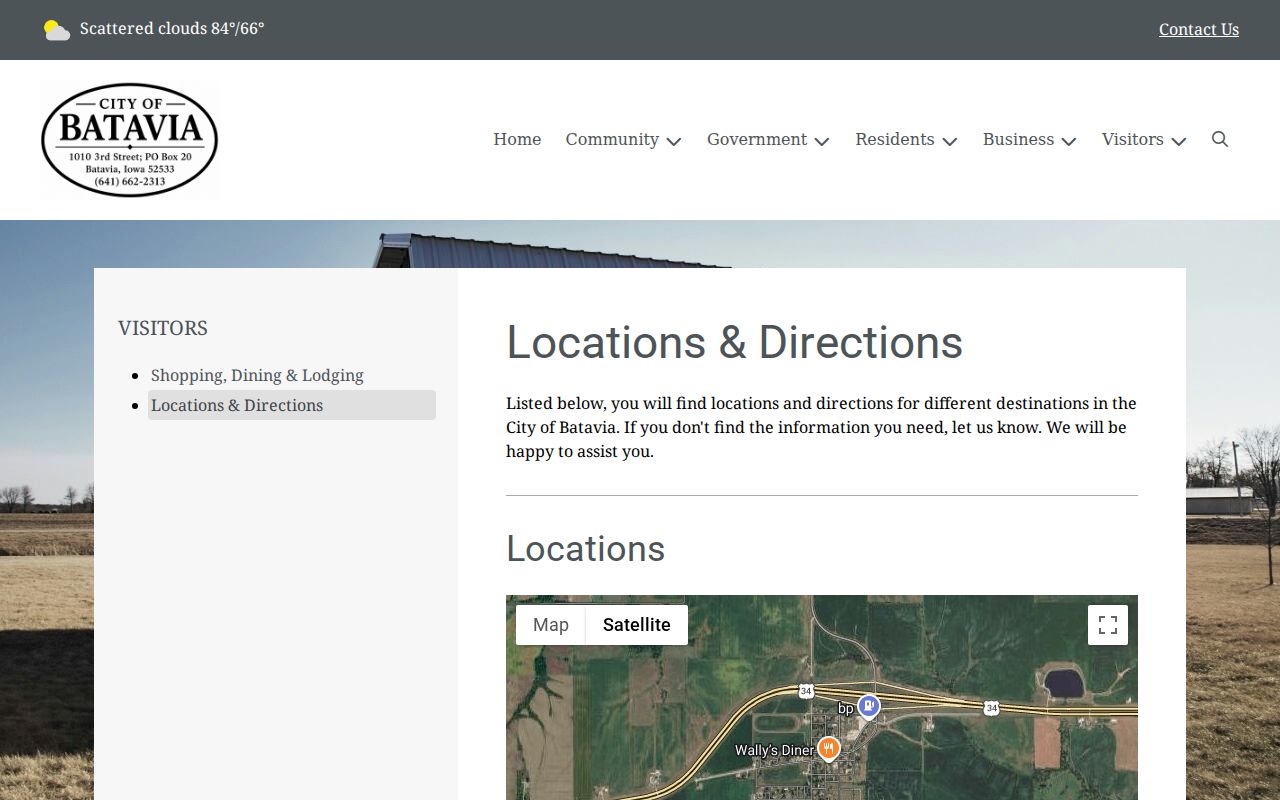 Official Batavia page showing City Hall location information